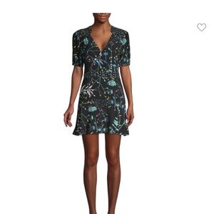 Botanical Print Mini Dress